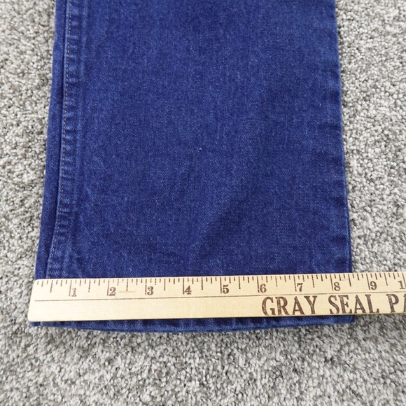 VTG Wrangler Jeans Mens 42X34 Dark Blue Denim Western Cowboy Cut Rodeo 13MWZ 90s - Picture 4 of 11